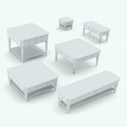 Revit Family / 3D Model - Classic Order Living Room Tables Set Coffee Table Variations