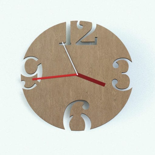 Revit Family / 3D Model - Clock With Number Holes Rendered in Revit