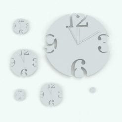 Revit Family / 3D Model - Clock With Number Holes Variations