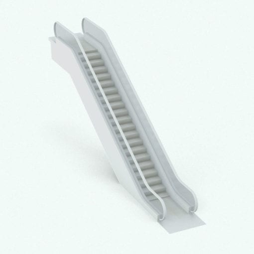 Revit Family / 3D Model - Glass Balustrade Escalator Perspective