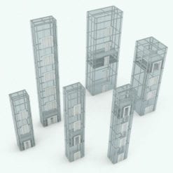 Revit Family / 3D Model - Glass Box Elevator Variations