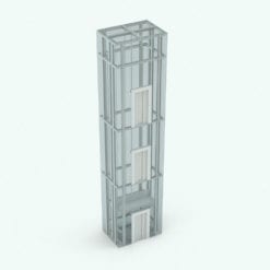 Revit Family / 3D Model - Glass Box Elevator Perspective