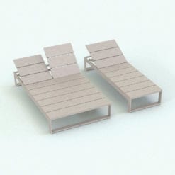 Revit Family / 3D Model - Minimalistic Pool Chaise Lounge Rendered in Revit