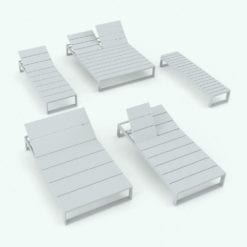 Revit Family / 3D Model - Minimalistic Pool Chaise Lounge Variations