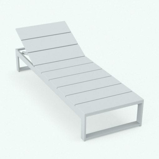 Revit Family / 3D Model - Minimalistic Pool Chaise Lounge Individual