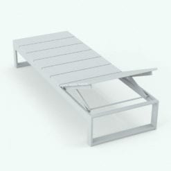 Revit Family / 3D Model - Minimalistic Pool Chaise Lounge Back View