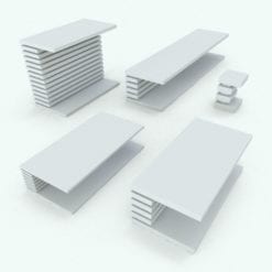 Revit Family / 3D Model - Multilayered Multipurpose Table Variations