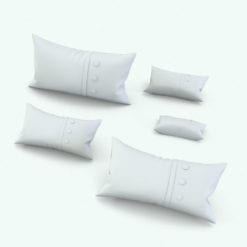 Revit Family / 3D Model - Rectangular Cushion With Buttons and Band Variations