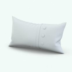 Revit Family / 3D Model - Rectangular Cushion With Buttons and Band Perspective
