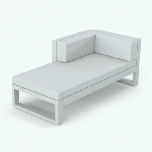 Revit Family / 3D Model - Top Boards Exterior Furniture Set Sectional