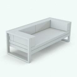 Revit Family / 3D Model - Top Boards Exterior Furniture Set Sofa