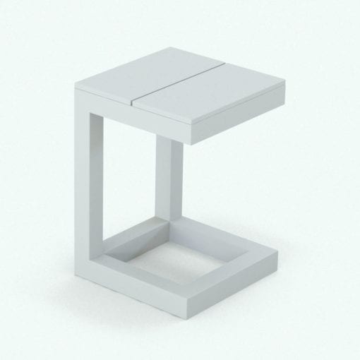 Revit Family / 3D Model - Top Boards Exterior Furniture Set Side Table