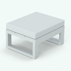 Revit Family / 3D Model - Top Boards Exterior Furniture Set Ottoman
