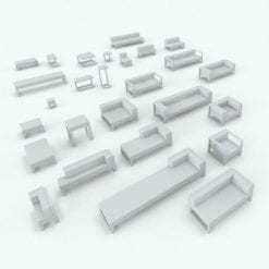 Revit Family / 3D Model - Top Boards Exterior Furniture Set Variations
