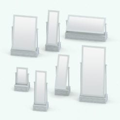 Revit Family / 3D Model - Standing Mirror With Drawer Variations