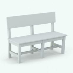 Revit Family / 3D Model - Traditional Bench Perspective