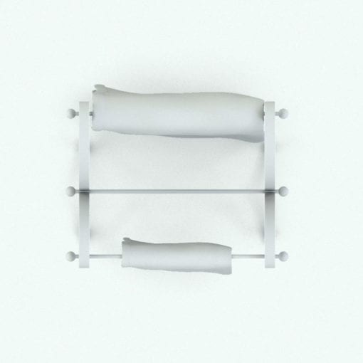 Revit Family / 3D Model - Hand Towel Holder Dual Curves Top View