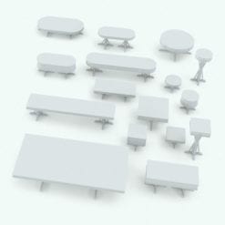 Revit Family / 3D Model - Antique Living Room Tables Set Variations