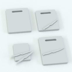 Revit Family / 3D Model - Bamboo Cutting Boards Set Variations
