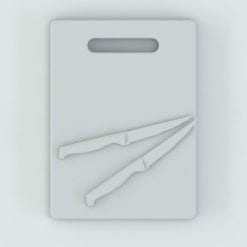 Revit Family / 3D Model - Bamboo Cutting Boards Set Top View