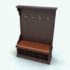 Revit Family / 3D Model - Bench With Back Coat Rack Rendered in Revit