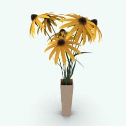 Revit Family / 3D Model - Black Eyed Susan Rendered in 3D Max with Vray