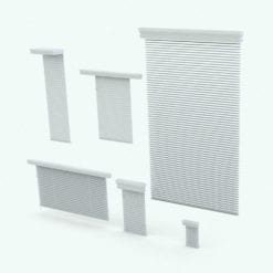 Revit Family / 3D Model - Blinds With Top Moulding Variations