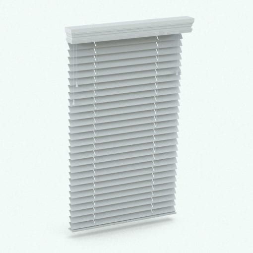 Revit Family / 3D Model - Blinds With Top Moulding Perspective