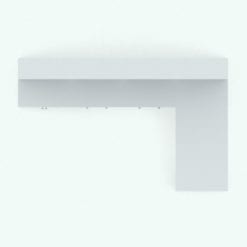 Revit Family / 3D Model - Bookshelf With Doors Drawers Desk Top View