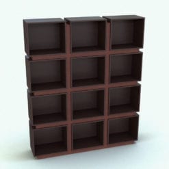 Revit Family / 3D Model - Boxes Bookshelf Rendered in Revit