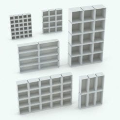 Revit Family / 3D Model - Boxes Bookshelf Variations