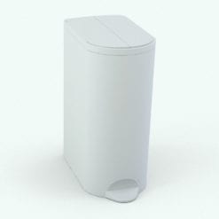Revit Family / 3D Model - Butterfly Lid Trash Can Perspective