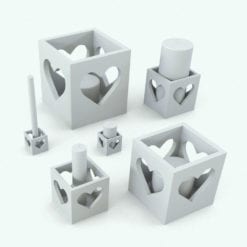 Revit Family / 3D Model - Candle Holder Heart Box Variations
