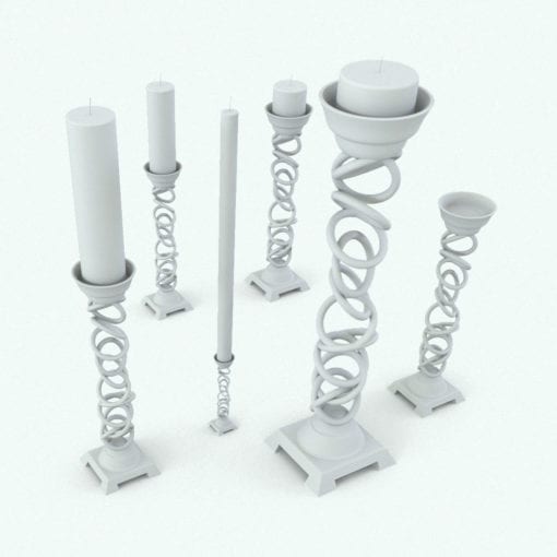 Revit Family / 3D Model - Candle Holder Rings Variations