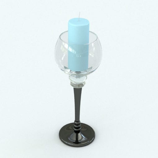 Revit Family / 3D Model - Candle Holder Wine Glass Shape Rendered in Revit