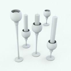 Revit Family / 3D Model - Candle Holder Wine Glass Shape Variations