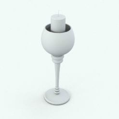 Revit Family / 3D Model - Candle Holder Wine Glass Shape Perspective