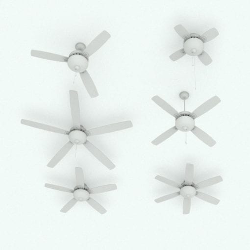 Revit Family / 3D Model - Ceiling Fan Bowl Light 2 Variations