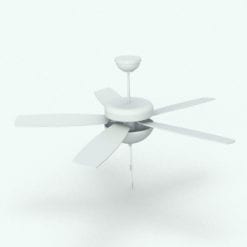 Revit Family / 3D Model - Ceiling Fan Bowl Light 2 Perspective 2