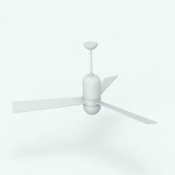 Revit Family / 3D Model - Ceiling Fan Modern 4 Perspective 2
