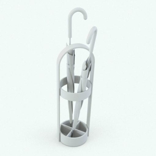 Revit Family / 3D Model - Circular Umbrella Holder Perspective