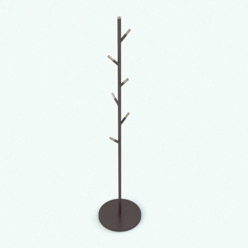Revit Family / 3D Model - Coat Rack Simplified Tree Rendered in Revit