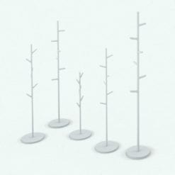 Revit Family / 3D Model - Coat Rack Simplified Tree Variations