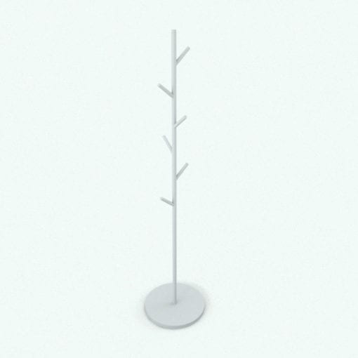Revit Family / 3D Model - Coat Rack Simplified Tree Perspective
