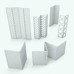 Revit Family / 3D Model - Crisscross Space Divider Variations