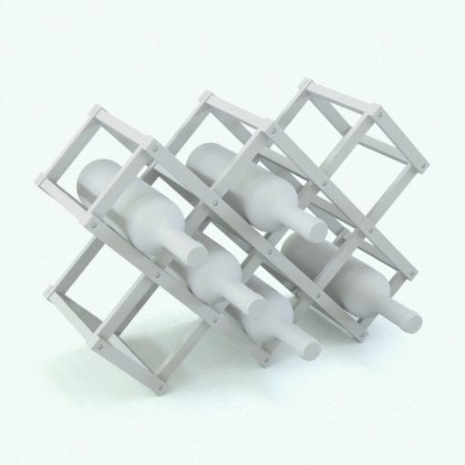 Revit Family / 3D Model - Crisscross Wine Rack Perspective