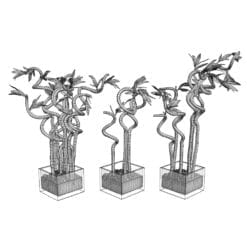 Revit Family / 3D Model - Curly Bamboo 3D Max/FBX Wireframe