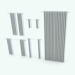 Revit Family / 3D Model - Curtain Panels With Rings Variations