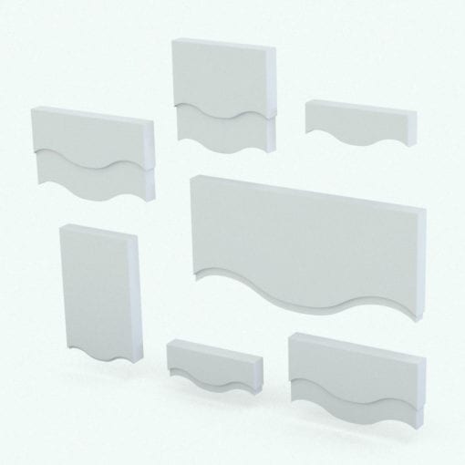 Revit Family / 3D Model - Curtain Valance Curves Variations