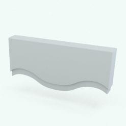 Revit Family / 3D Model - Curtain Valance Curves Perspective